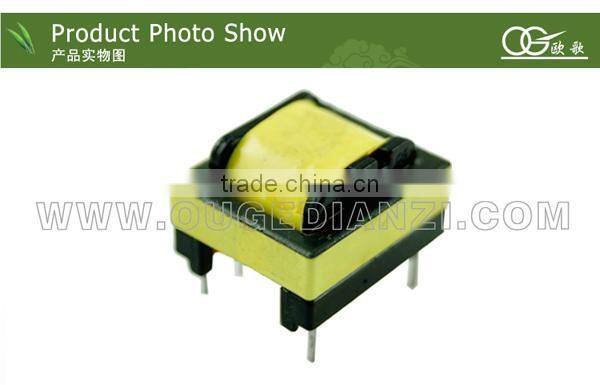 EE19 double wound transformer with double slot,horizontal,pin2+2