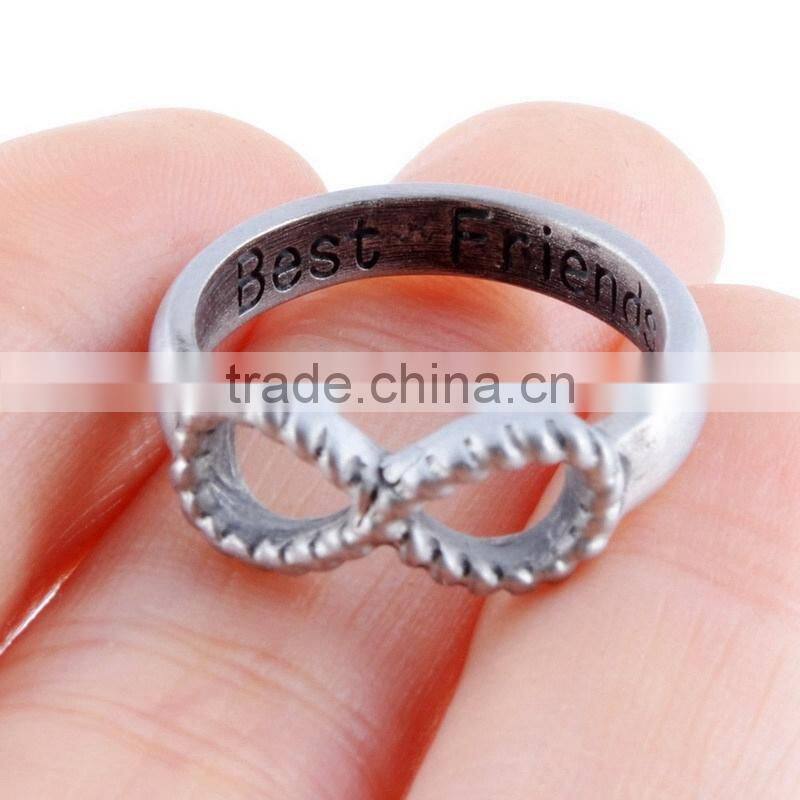 Sterling Silver Infinity Best Friend Ring Jewelry Finger Midi Ring Knuckle Ring Adjustable