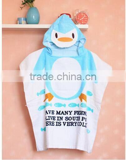 100% cotton animal hooded towel poncho