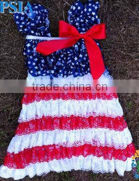 Best seller 2014 July 4th chevron patrotic girls smock dress design American bday dress little girls dress fashion design