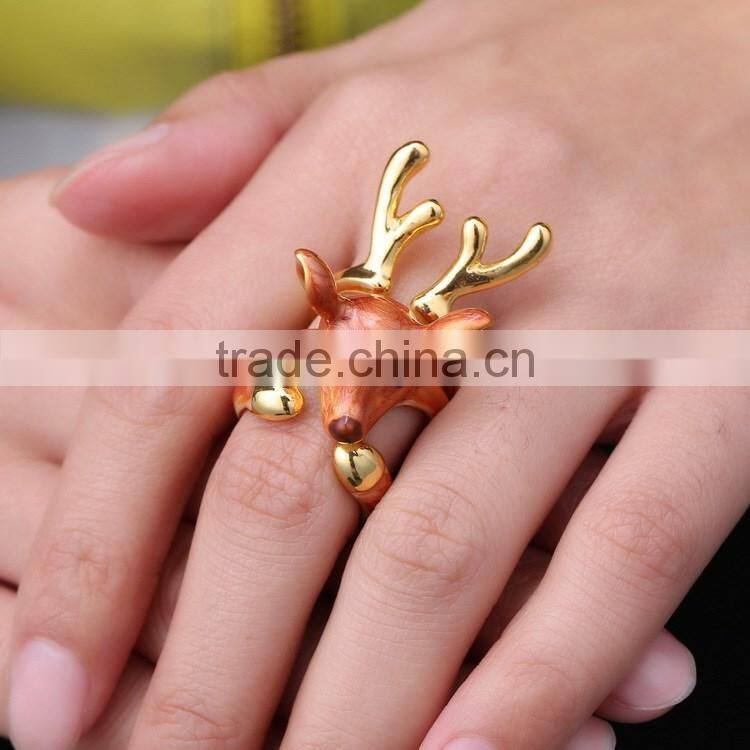 Christmas Antler Elk Deer Silver Knuckle Midi Ring 3 Pack