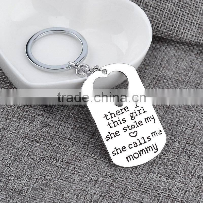 Fashion DIY Keychain and Necklace Heart Gift New Mommy Daddy Mother Father's Day
