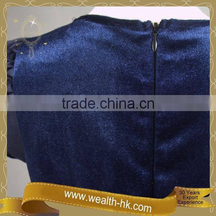 Shortsleeves Dark Blue colour kids Evening Ball Gown Dresses