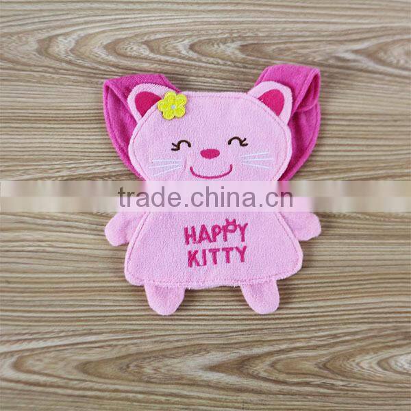Happy Pink Cat Baby Cotton Bandana Bibs
