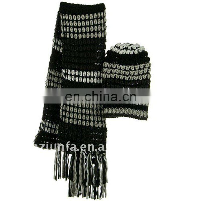 newest fashional pretty super soft cozy warm beanie scarf set