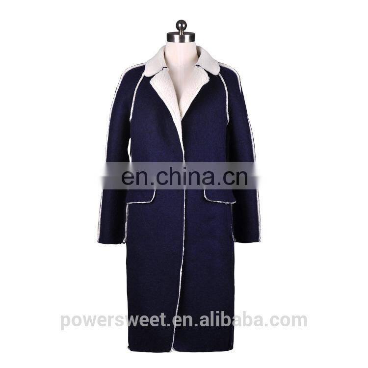 European Style Women Winter Long Lamb Wool Coat