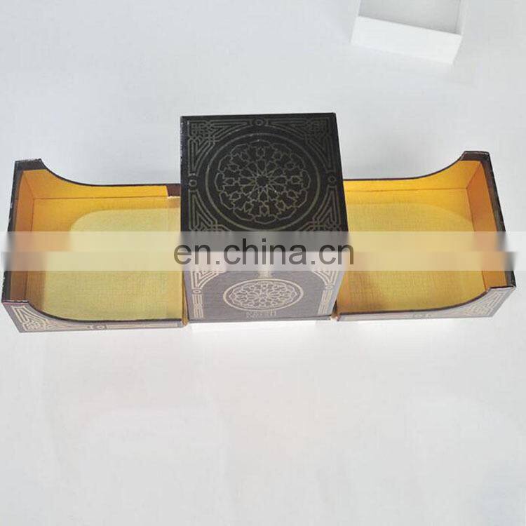 Wholesale customized design hot stamping hardcover special both side turnover paper box