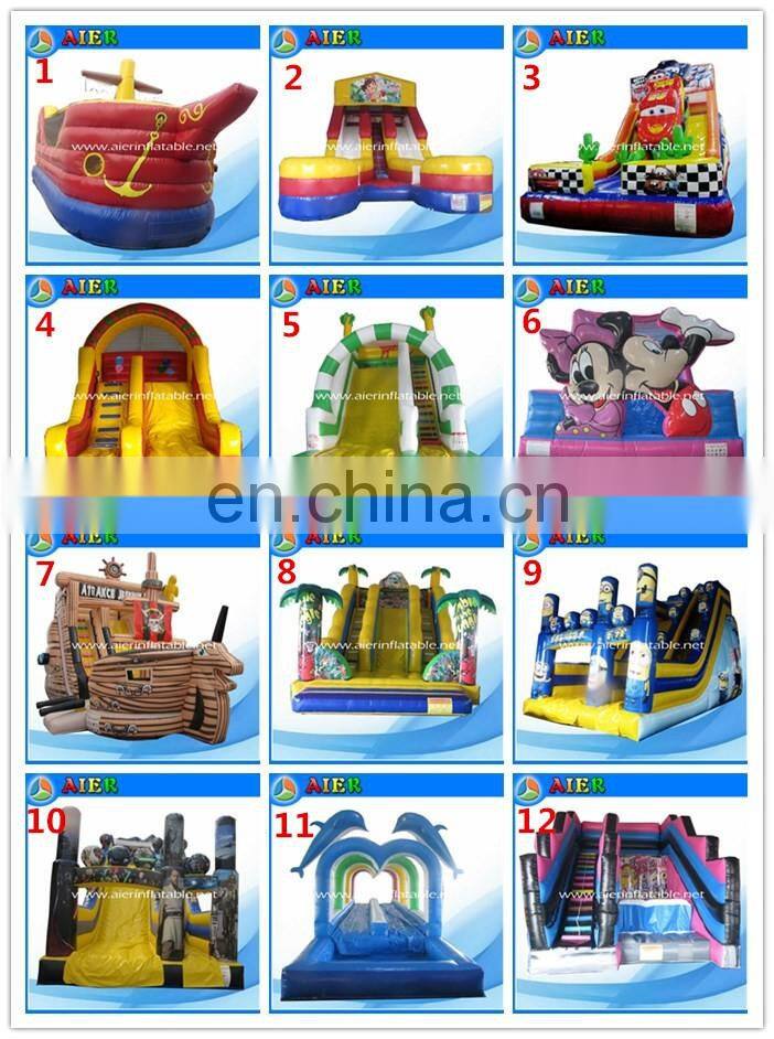 2017 Aier hot sale advertising strong colored inflatable slide