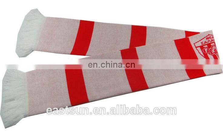 Polyester kintted football fan scarf