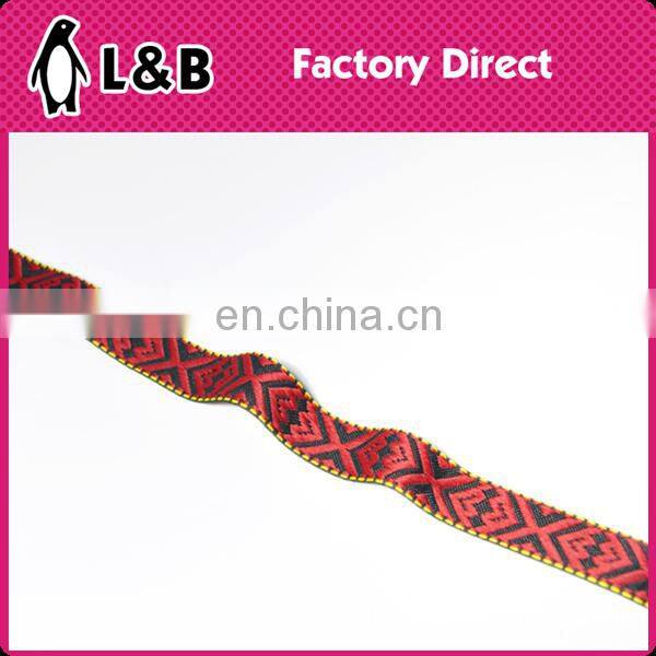 wholesale 6.8cm embroidered trims customized woven jacquard ribbon trim floral