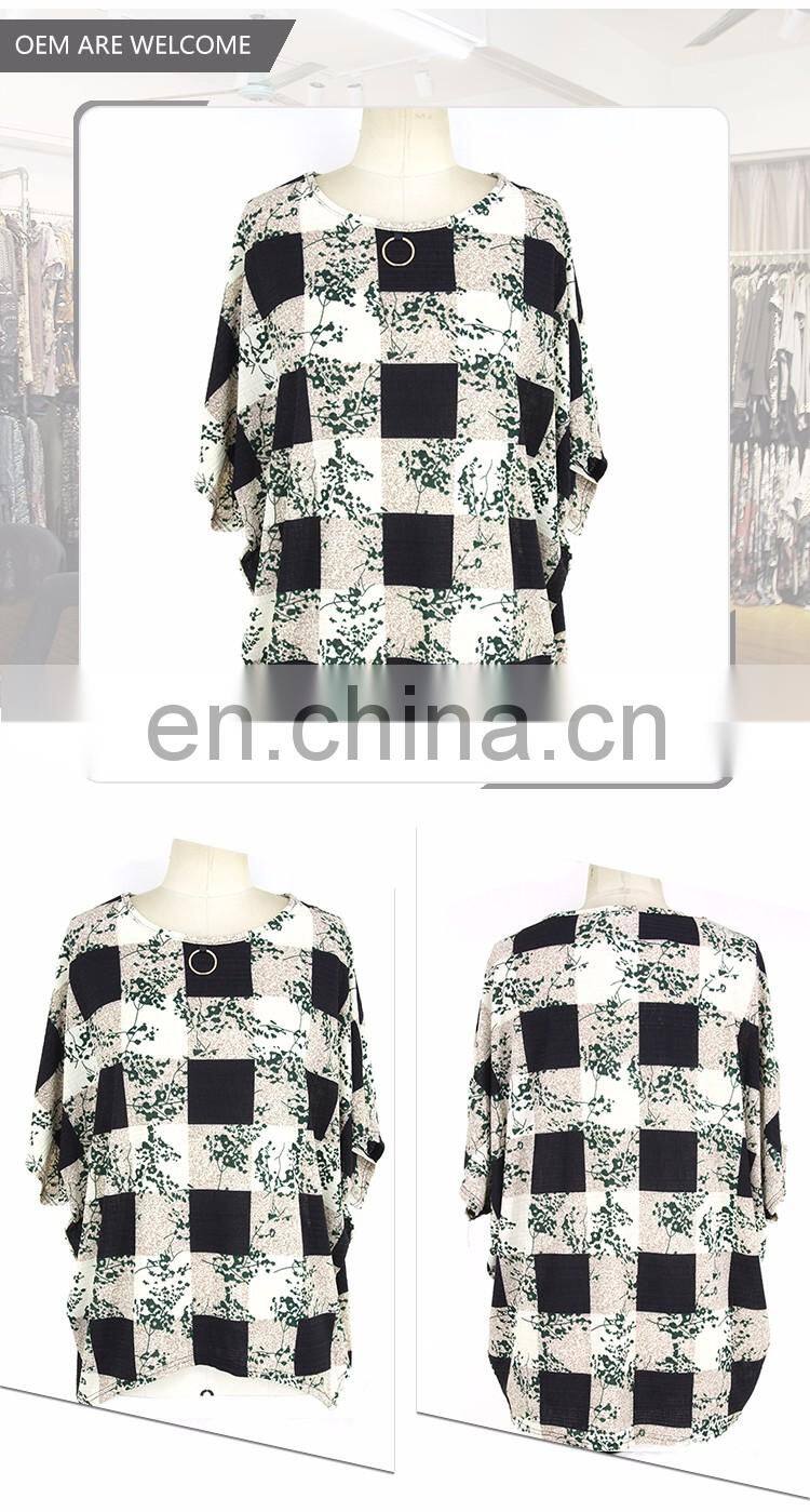 Polyester Fiber Black Block Ladies New Design Fashion Floral Top