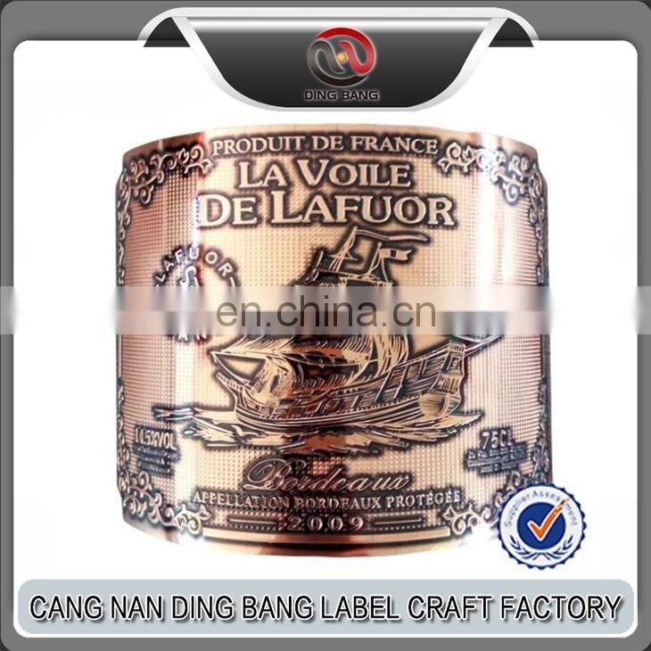 Custom Print Low Price Designer Label Wine Metal Label