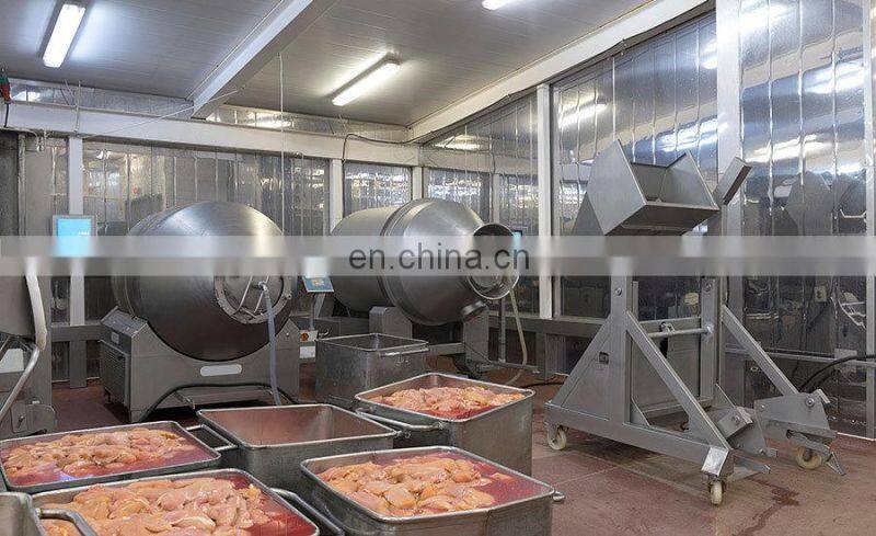 Vacuum meat tumbling machine with automatic feeding system
