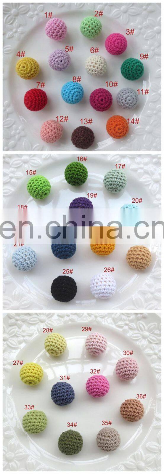 Many Colors Hand Made Teething Toy Crochet Wooden Bead Pacifier Clip