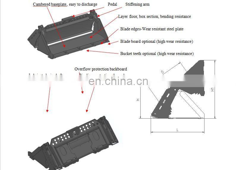 mini skid steer loader backhoe excavator 4 in 1 bucket