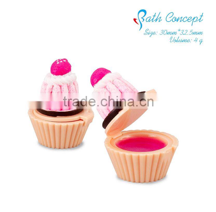 cupcake shape moisturizing organic lip balm for kids