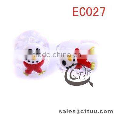 Beautiful snowman handmade glass beads EC027(DIY)