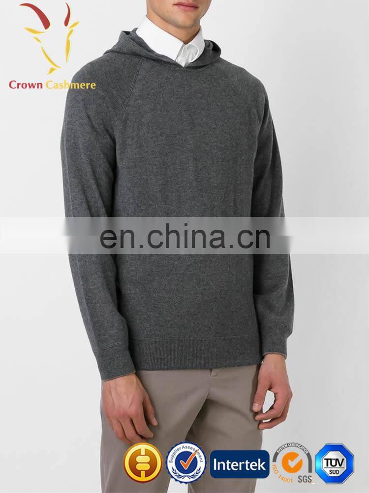 Simple Style Men's 100% Pure Cashmere Hooded Jumper