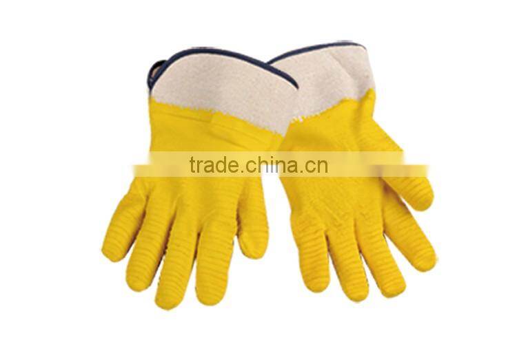 yellow chemical pvc resistant latex gloves,nitrile gloves LG060
