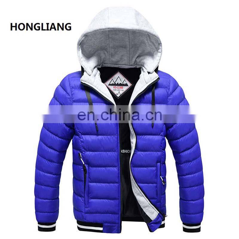 Wholesale custom large size fashion trend men's long-sleeved down warm hooded smart heating adjustable temperature jacket