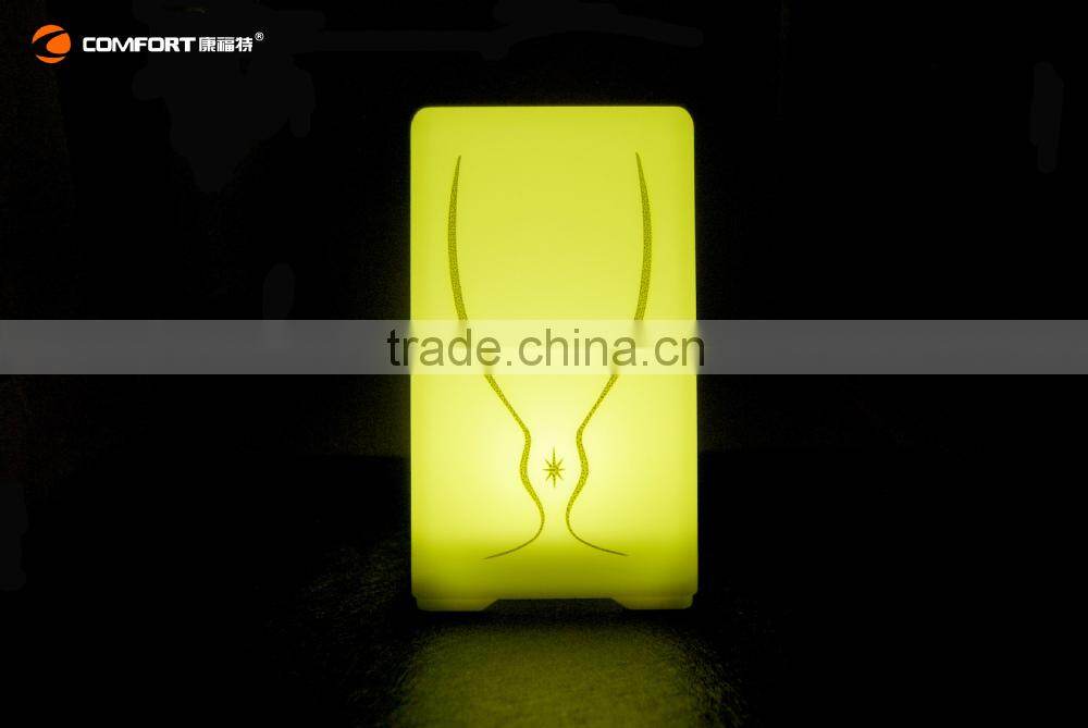 recharging colorful battery operated square led table lamp for bar