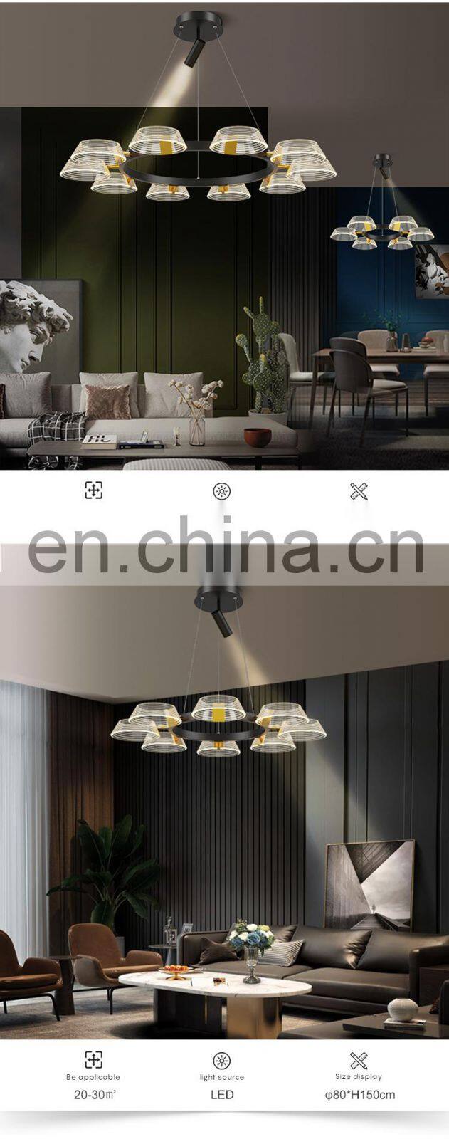 New Design Luxury Decoration Indoor Acrylic Dining Room LED 36 54 108 128 W Modern Pendant Lamp
