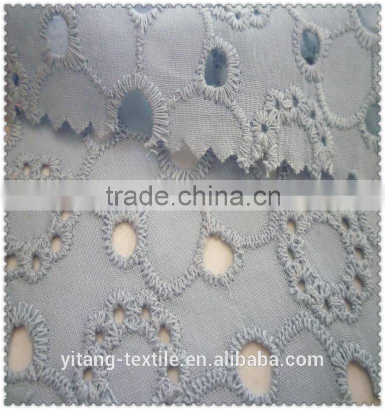 blue cotton embroidering fabric