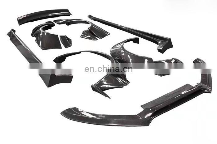 Runde Perfect Fitment For Audi A6 S6 RS6 Upgrade Carbon Fiber Wide Body Kit Front Bumper Lip Wide Wheel Eyebrow Spoiler