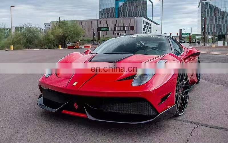 Runde CF And FRP Front Bumper Rear Bumper Fender Hood For Ferrari 458 Italia And Spider Modify Misha Designs Style Body Kit