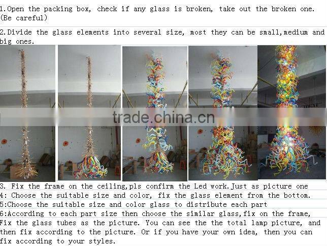 Large Meeting Room Tabletop Decorative Glass Plant Sculpture