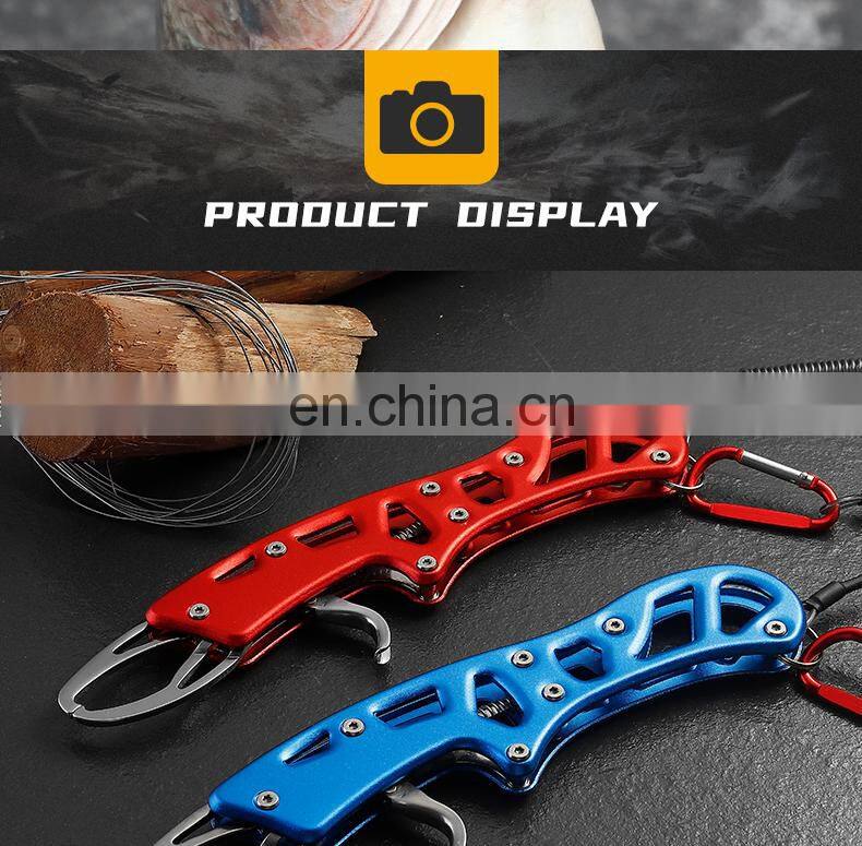 Outdoor Activities Large Fish Catcher Clamp Stainless Steel Fish Control Tool with a Drop Line Portable Fishing Tool