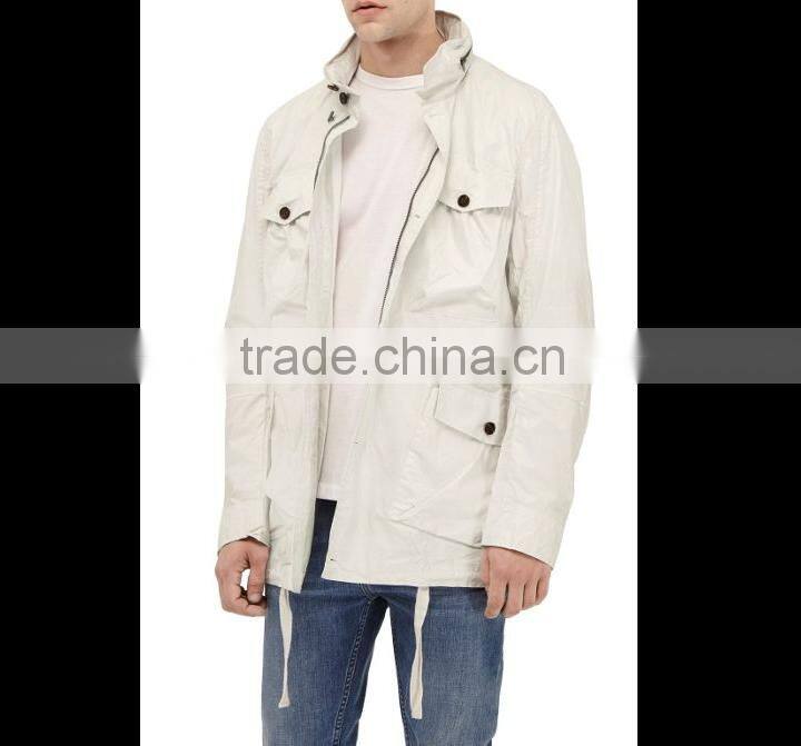 Wholesale Windbreaker White Jackets With Practical Pockets