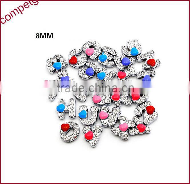 Factory Offer High Quality Various Size Full Rhinestone DIY slider Alloy Letters