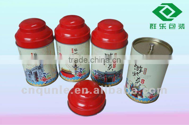 Round Tea Tin Cans With Lids With Printing