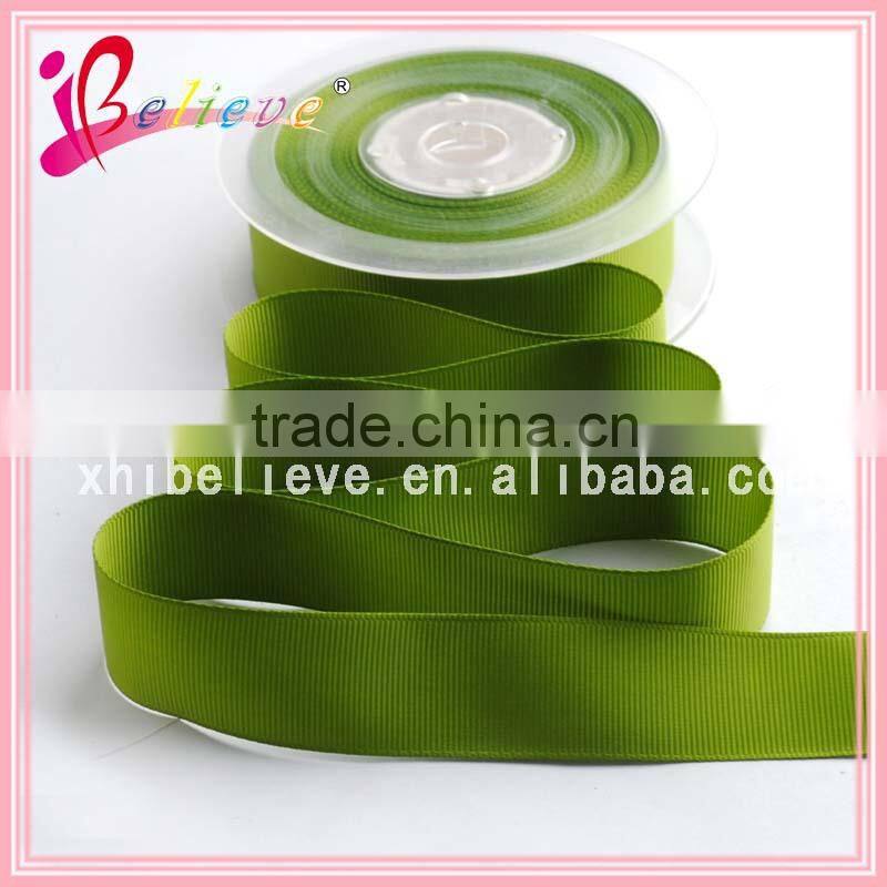 Wholesale stock crafts accessories boutique green grosgrain ribbon