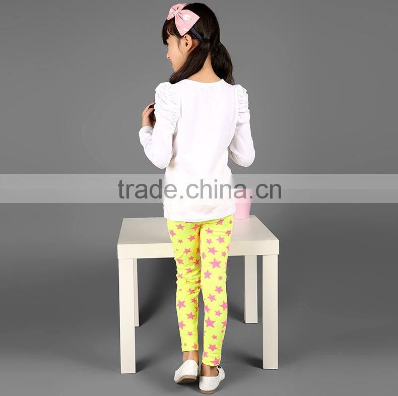 OEM 2015 Good Quality Breathable Star Printed Children Leggings