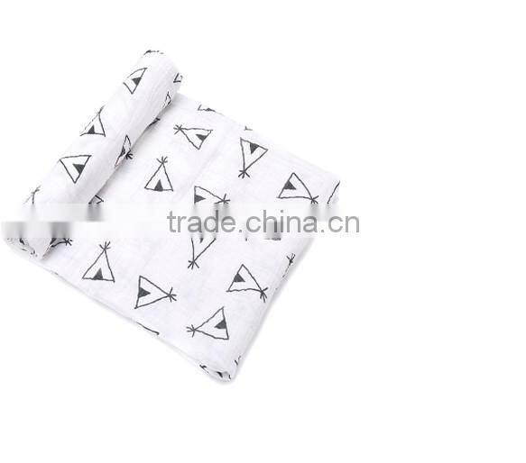 Bamboo muslin baby wrap, bamboo receiving blankets bamboo blanket with size 120x120cm