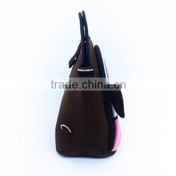 Neoprene animal kids lunch bag with shoulder girdle