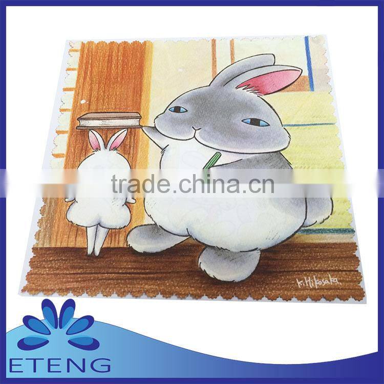 High-definition sublimated microfiber eyeglass cleaning cloth for promotion