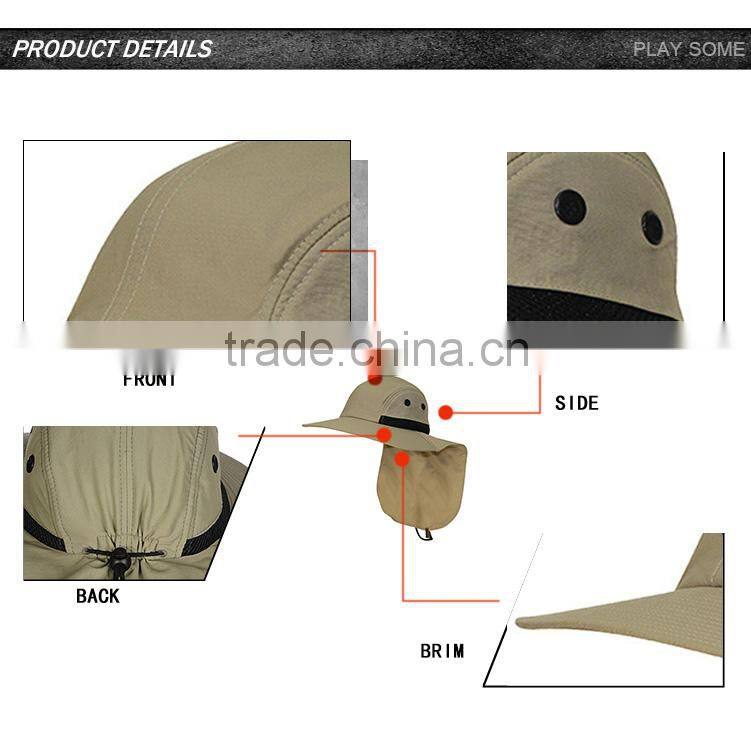 Stylish big brim 100% polyester bucket cap