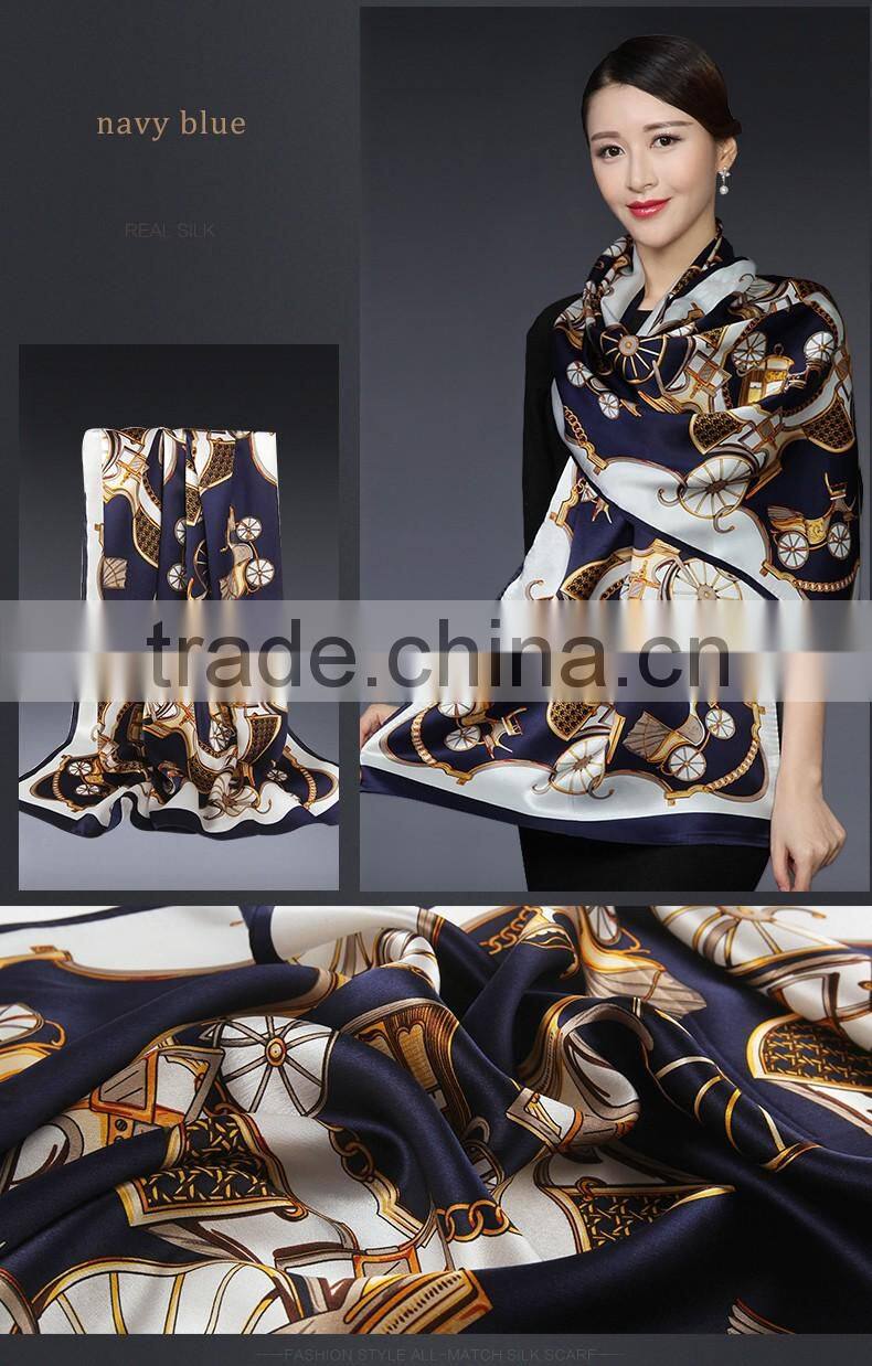 Manufacturer wholesale 100% Silk hijab scarf Euro Style digital printing silk scarves girls party dresses