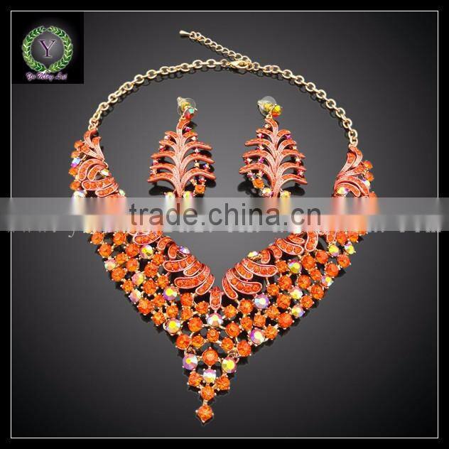 Wholesale fashion jewelry 2016 fashion jewelry crystal jewelry set kHK711