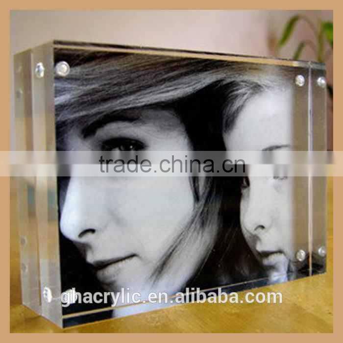 Custom vertical acrylic magnet photo frame high grade birthday gift
