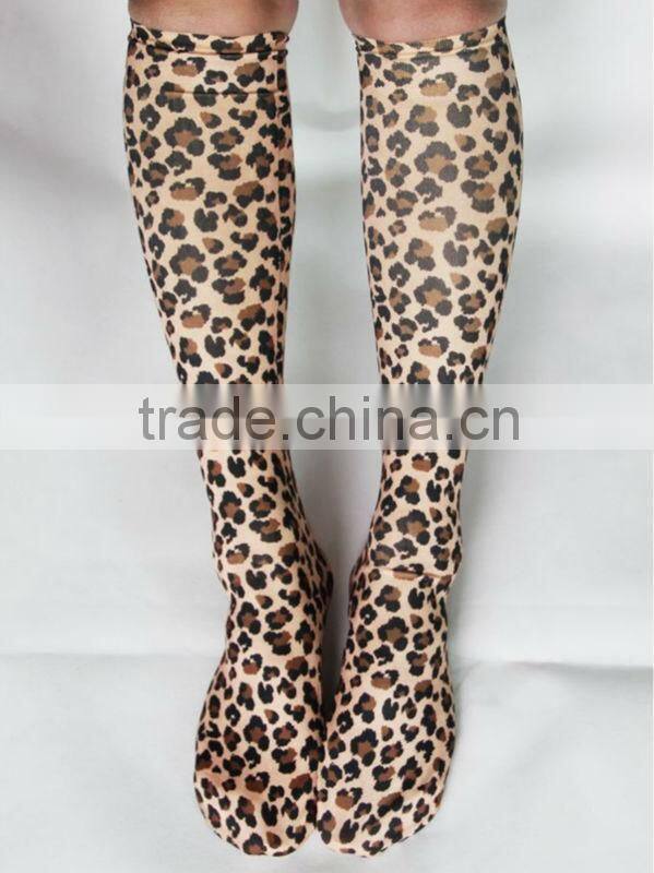 New fashion sexy leopard print knee high girls silk stockings, high silk stockings, silk stocking foot sexy stockings