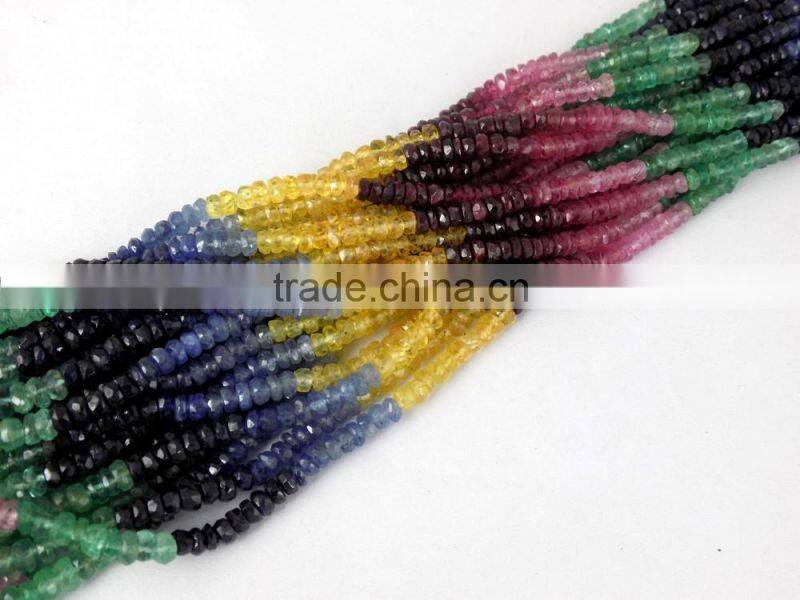1 Strands Natural Multi Spinel Micro Faceted Rondelle Gemstone 3-3.5mm Loose Beads,Necklace Making Gemstone 12.5" Long