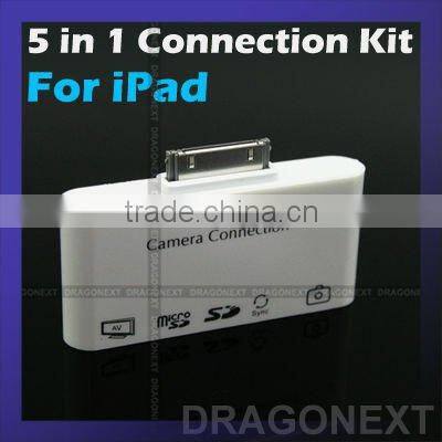 5 in 1 USB Camera Connection Kit SD MMC TF AV Slot For iPad iPhone