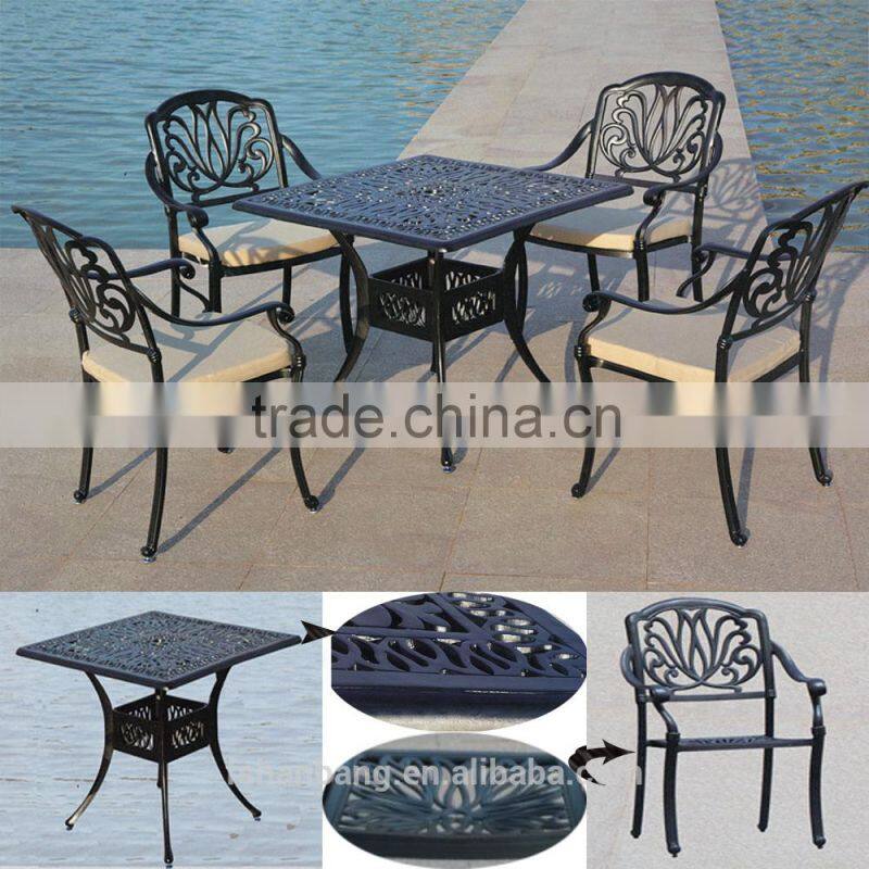 Cheap White Wrought Cast Iron outdoor table and chair