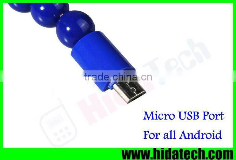 Fashion Buddha Beads USB Cable V8 Data Cable for Samsung Galaxy S6 Edge