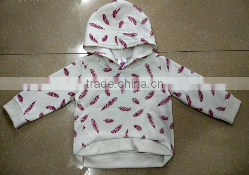 BSCI Passed China Factory Winter Fleece Overall Printed Baby Pullover Infant Hoody Lovely Baby Girls Sweatershirt