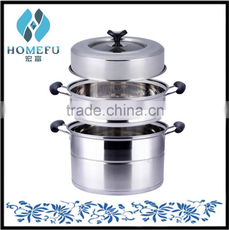 multi-layer stainless steel dim sum steamer cooking pot with glass lid as seen on tv